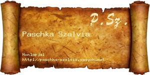 Paschka Szalvia névjegykártya